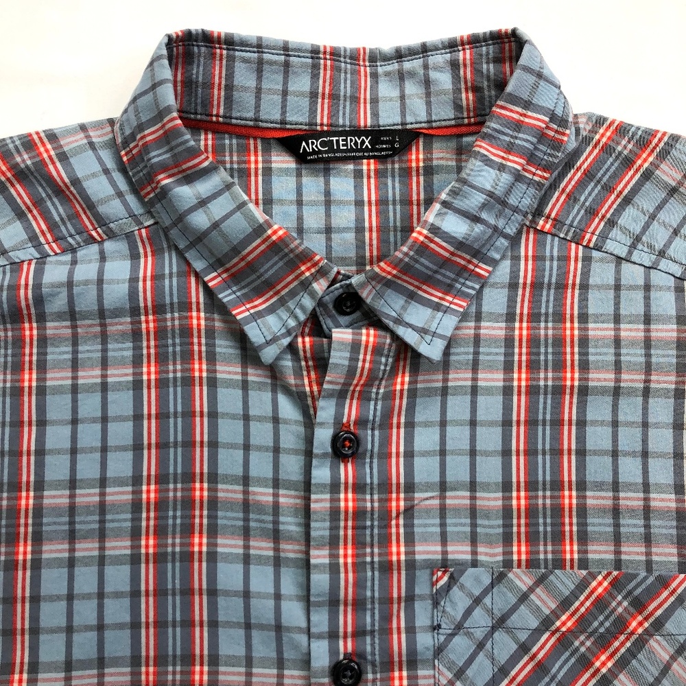 Arc'teryx Blue and Red Plaid Casual Button Down Shirt